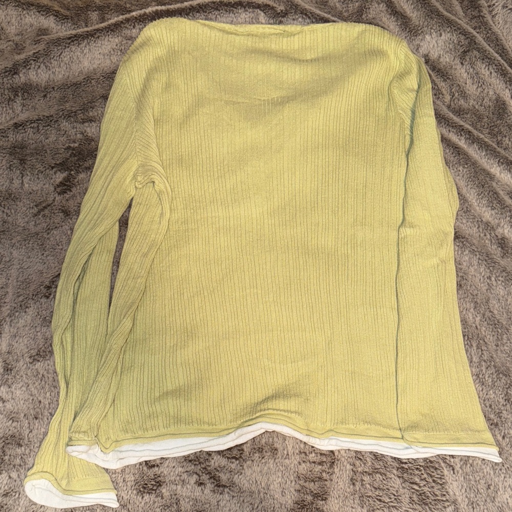 XL Layered V-Neck Long Sleeve Spring Green - Picture 8 of 11